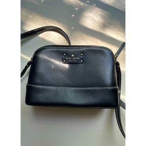 black mini leather kate spade purse